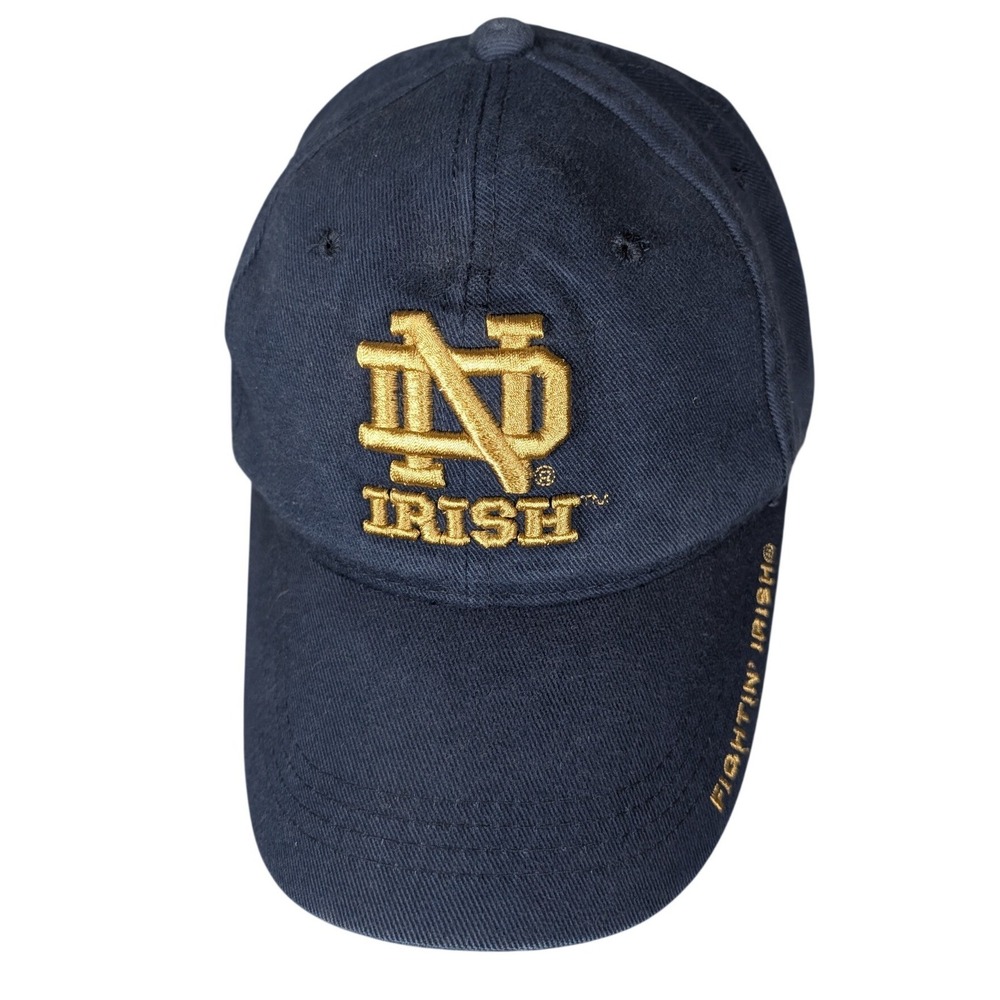 Starter Notre Dame Fighting Irish Hat Navy Blue Gold Adjustable Cap NCAA Mens